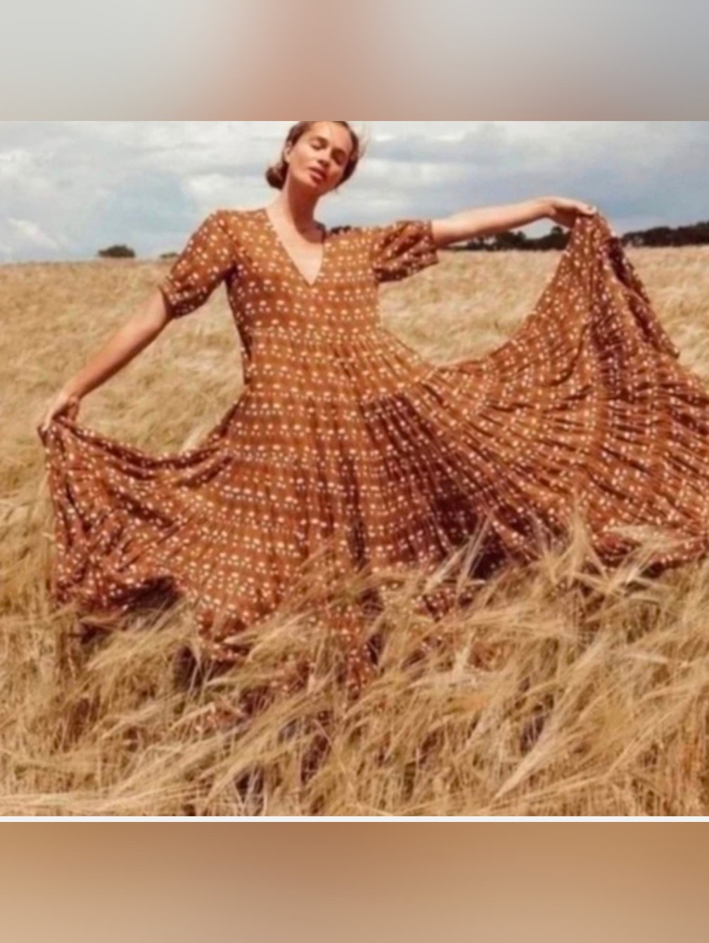 Daughters Of India Chaay Maxi Dress In Chai Size Small